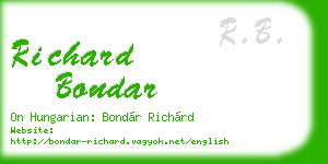 richard bondar business card