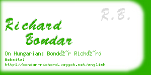 richard bondar business card